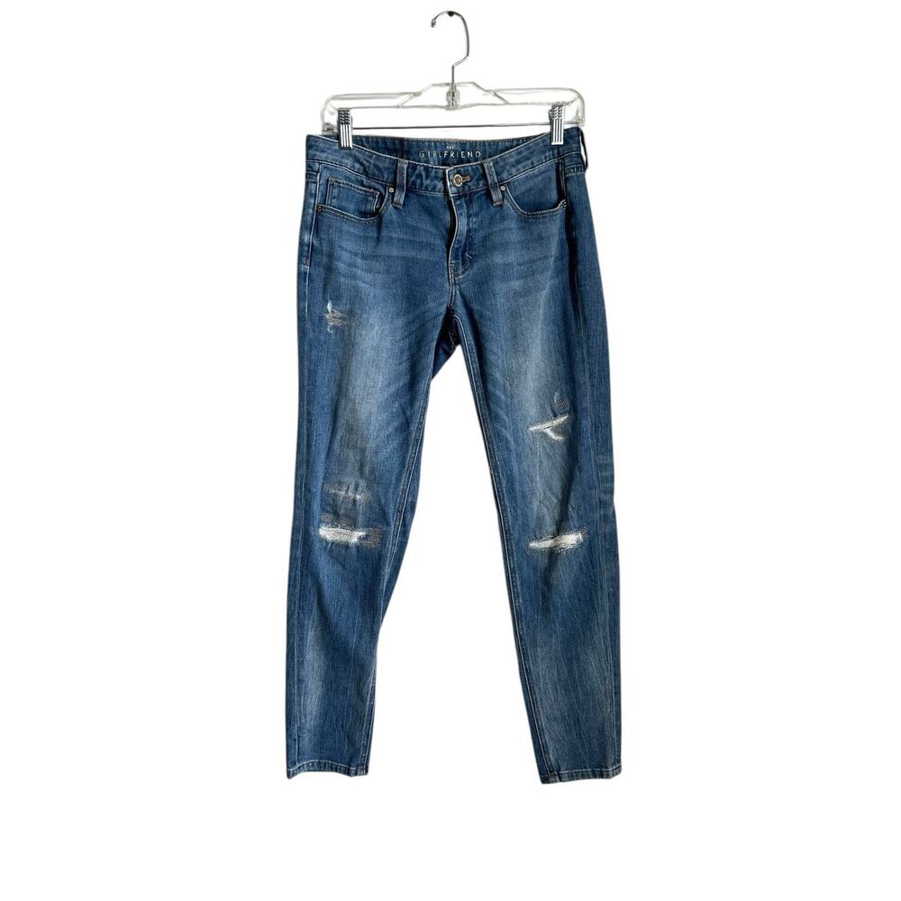 White House Black Market Jeans Womens The Girlfriend Soft Denim Light Distressed - Picture 3 of 12
